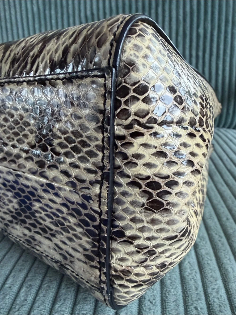 Gucci Nymphaea Python Leather Bamboo Top Handle/Crossbody Bag